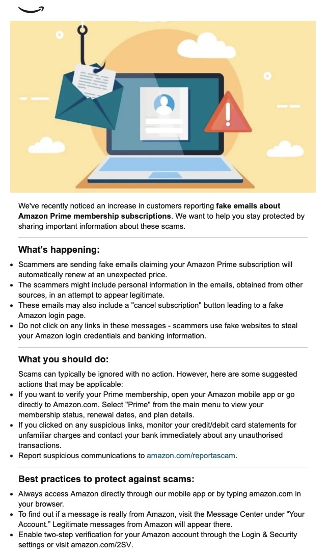 Amazon Email to Customers