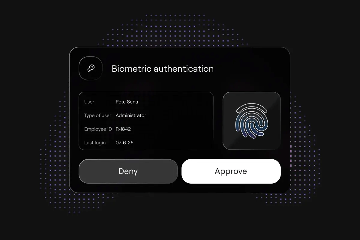 Admin console approving or denying an authenticator model at registration