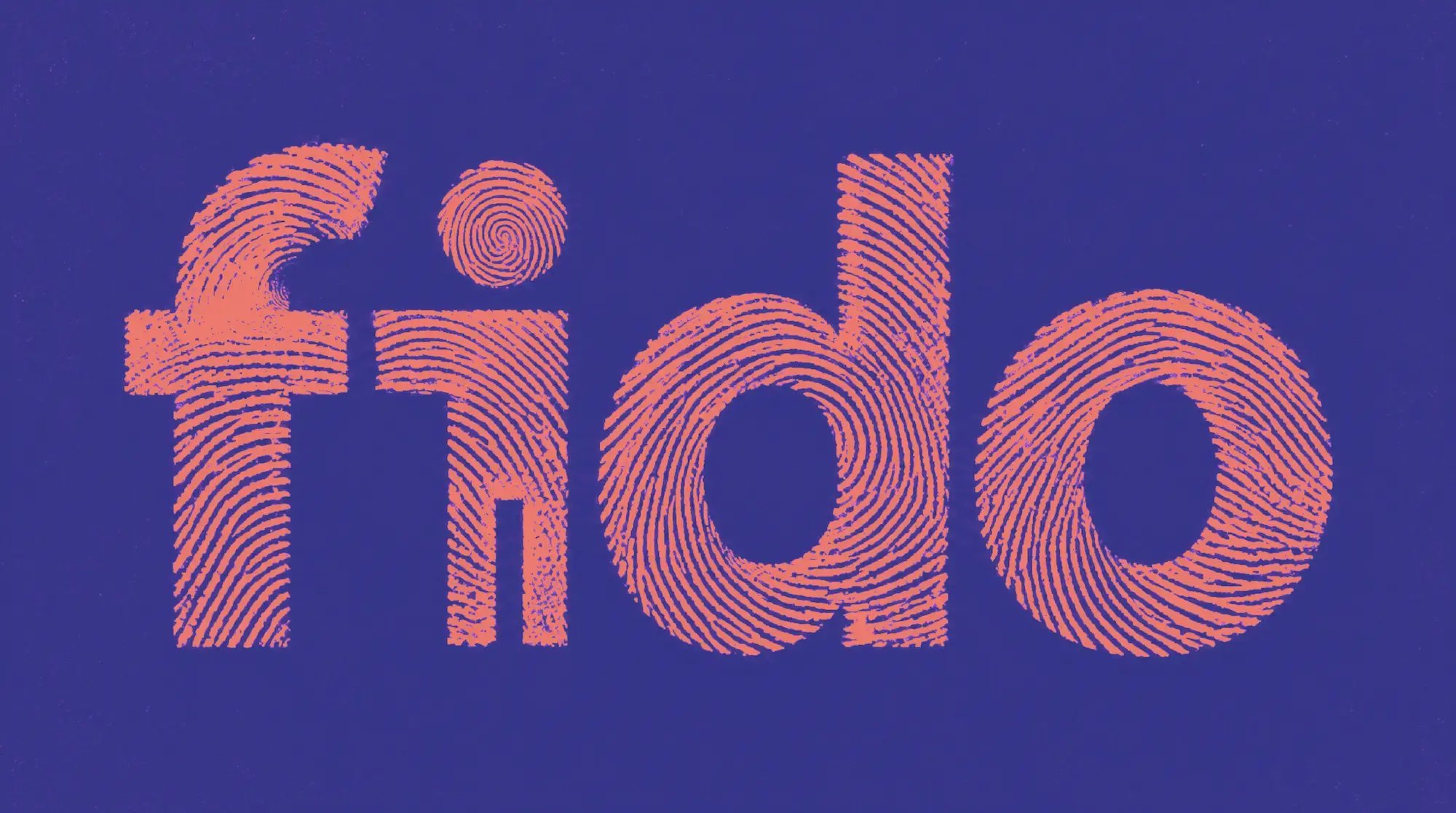 The word fido spelled out in fingerprint ridges