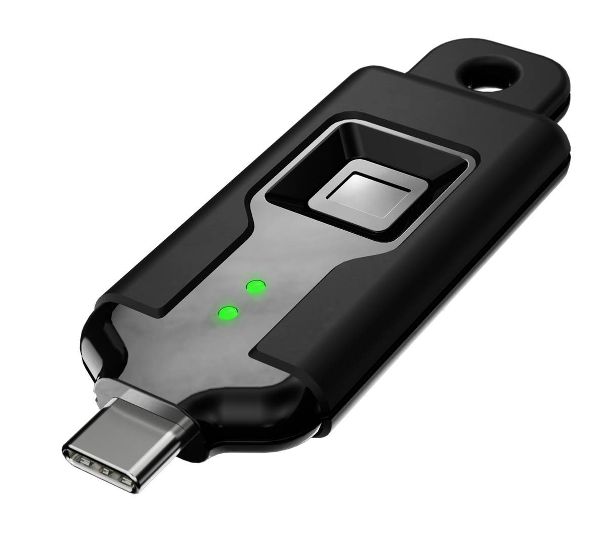 TokenCore™ Portable+ security key with fingerprint sensor and USB-C connector
